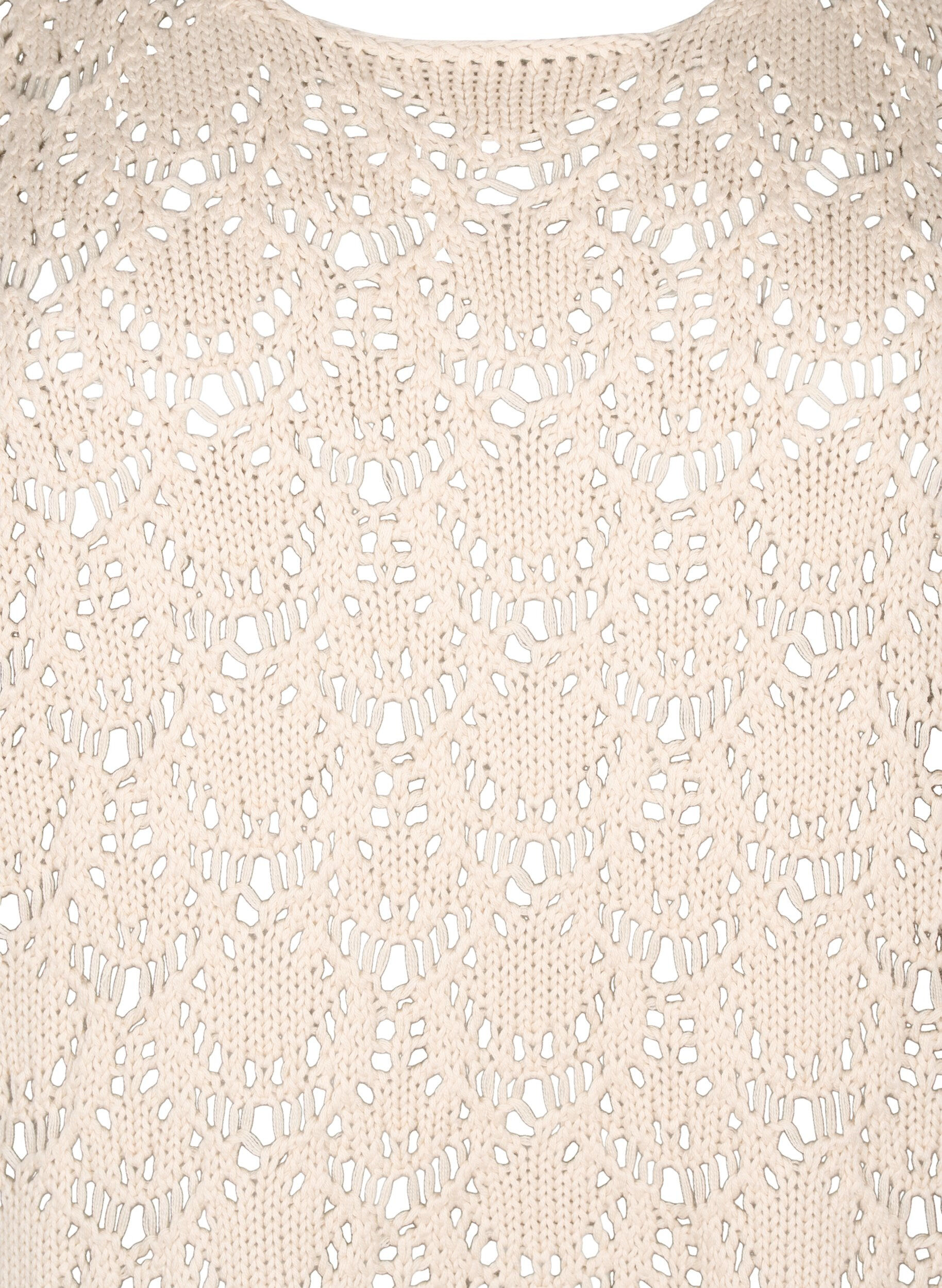 ZizziGebreide blouse met korte vleermuismouwen, Beige, Packshot image number 2