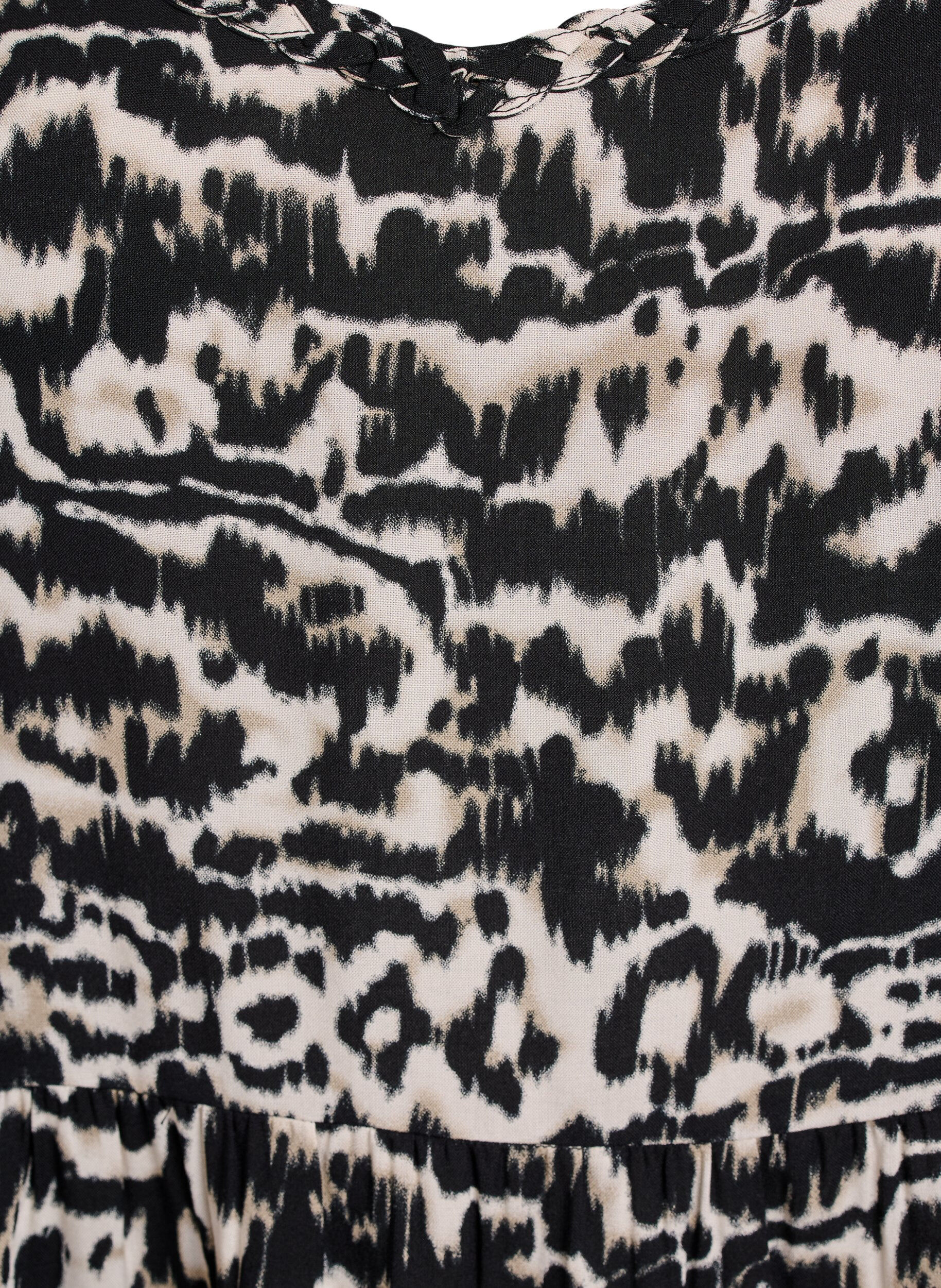 ZizziMidi-jurk met bandjes en gesmokte rug, Zwart, Packshot image number 2