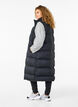 Lang vest met zakken en rits in twee richtingen, Zwart, Model image number 1