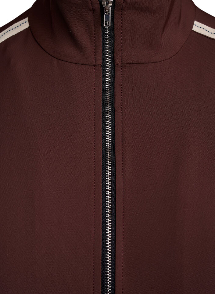 Trackjack met sportieve details en ritssluiting, Deep Mahogany, Packshot