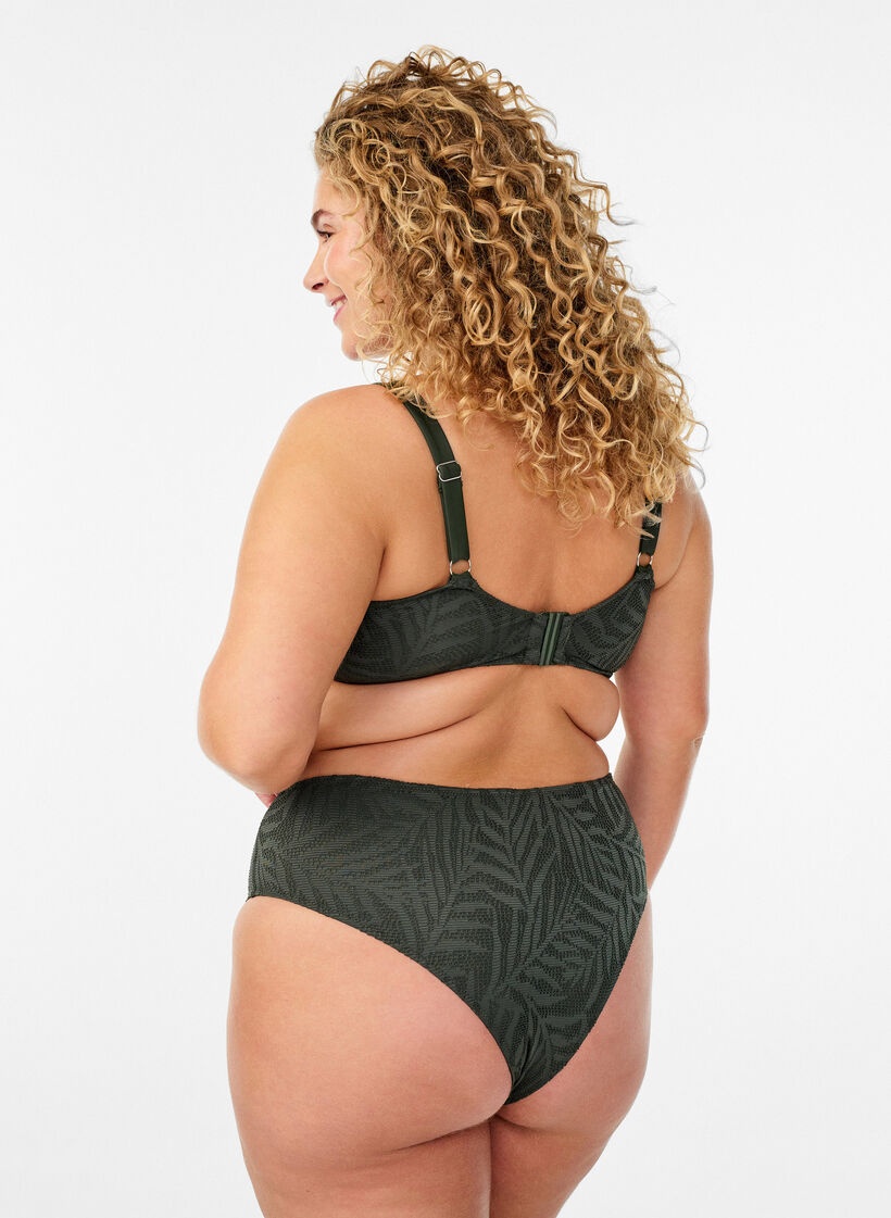 Bikinitop met gestructureerd mesh en afneembare vulling, Groen, Model