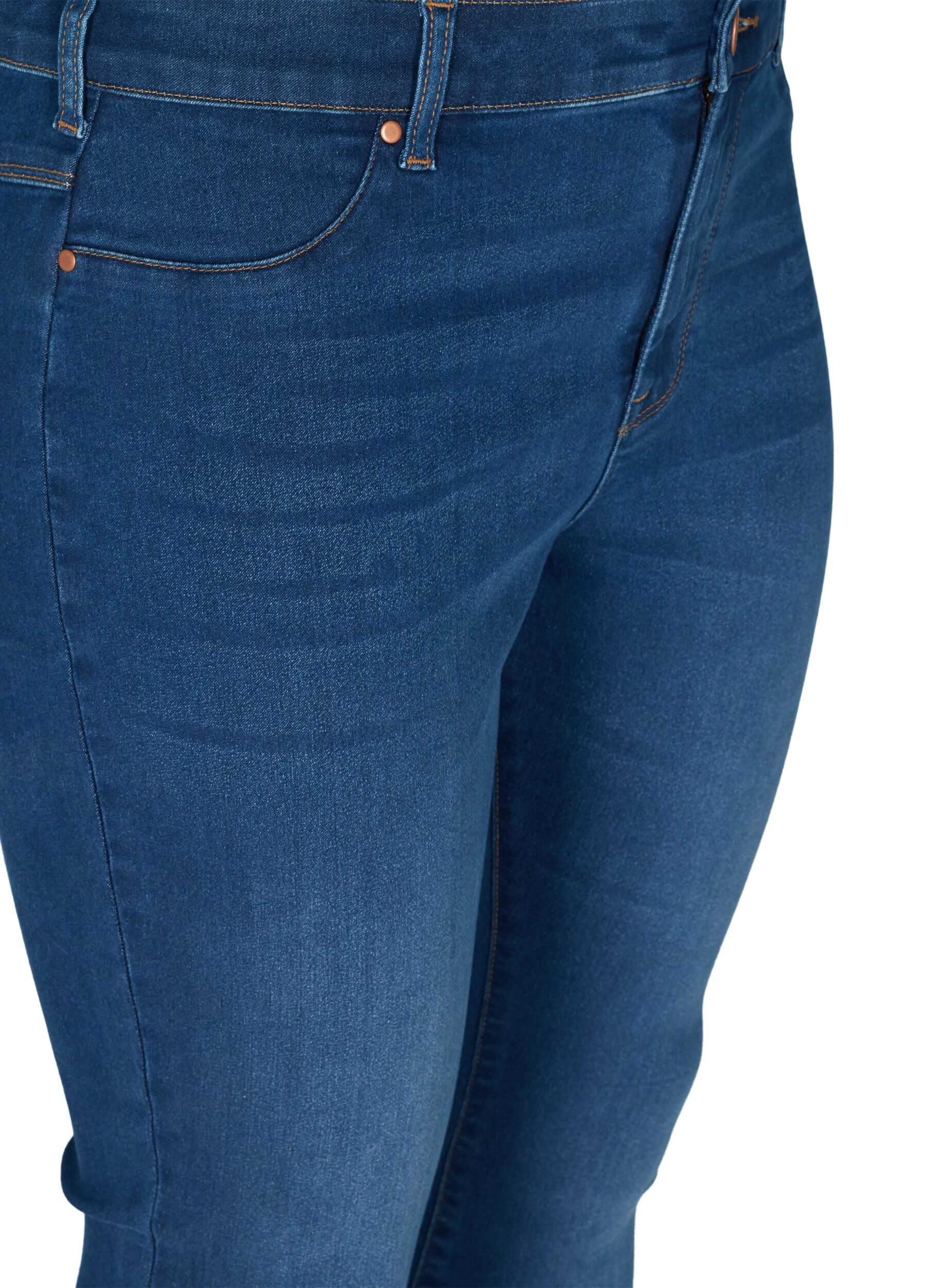 ZizziJeggings van katoenmix, Blue denim, Packshot image number 2