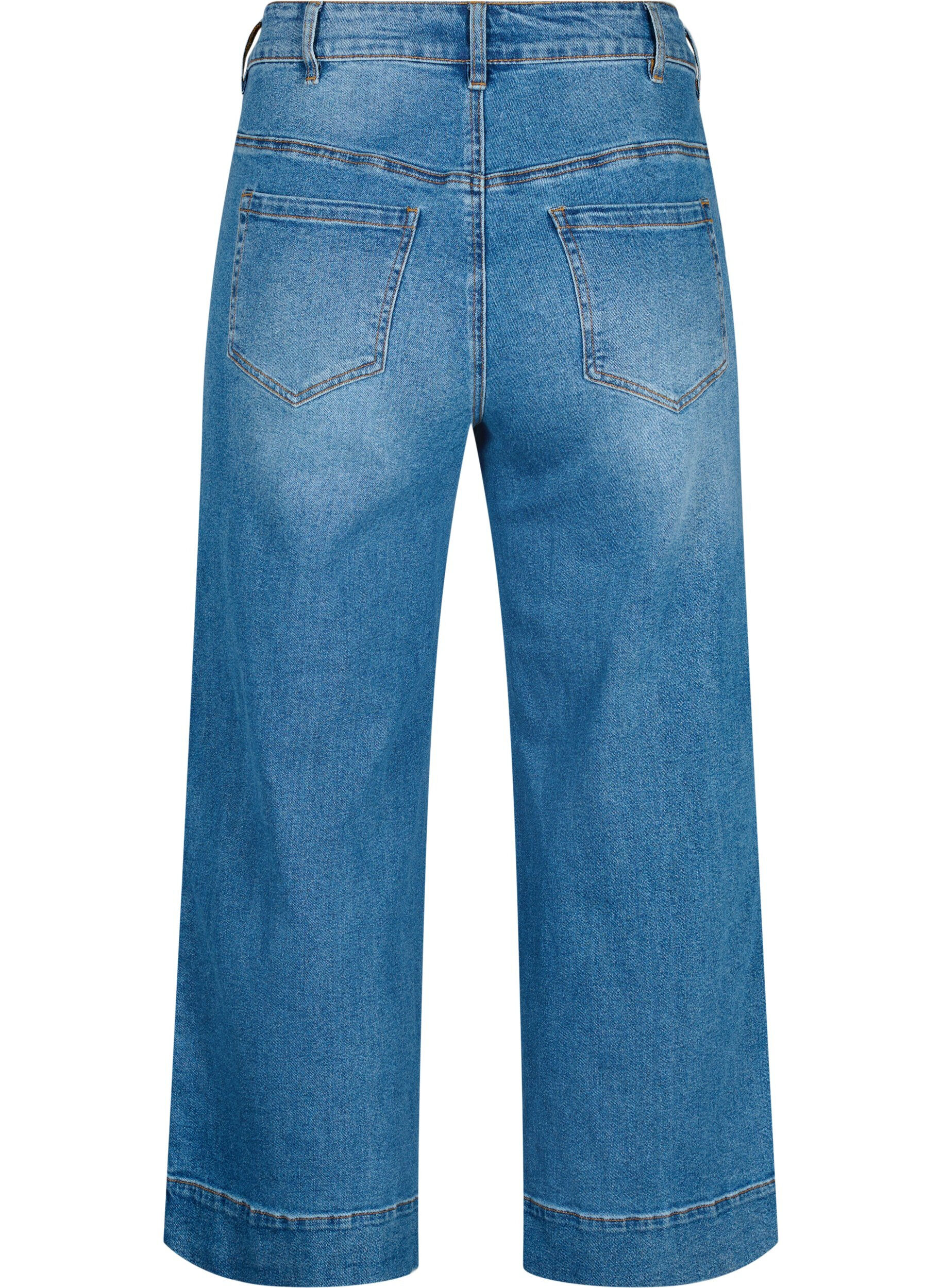 ZizziCropped jeans met flare, Blauw, Packshot image number 1