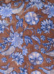 Midijurk met bloemenprint en ruchezoom, Bruin, Packshot image number 2