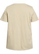 T-shirt in biologisch katoen met pareltekst, Beige, Packshot image number 1