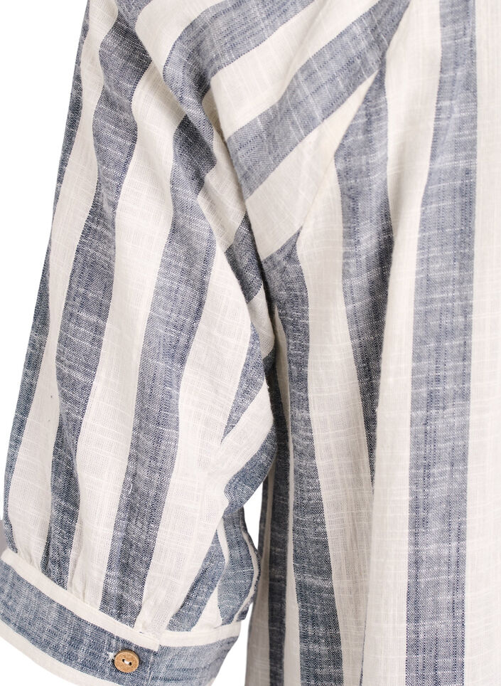 Katoenen tuniek met V-hals, Blauw, Packshot image number 3