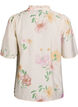 Bloemenblouse met rucheskraag en mouwen 1/2, Beige, Packshot image number 1
