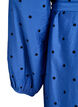 Gestippelde midi-jurk met afneembare strikceintuur, Blauw, Packshot image number 4