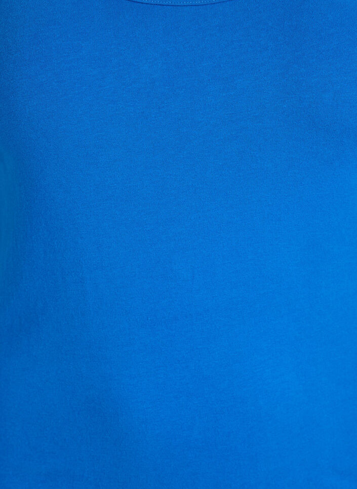 Solide kleur basis top in katoen, Blauw, Packshot image number 2