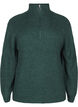 FLASH - Gebreide trui met hoge hals en rits, Groen, Packshot image number 0