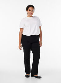 Klassieke broek in viscosemix, Zwart Klassieke broek in viscosemix, Zwart, Model