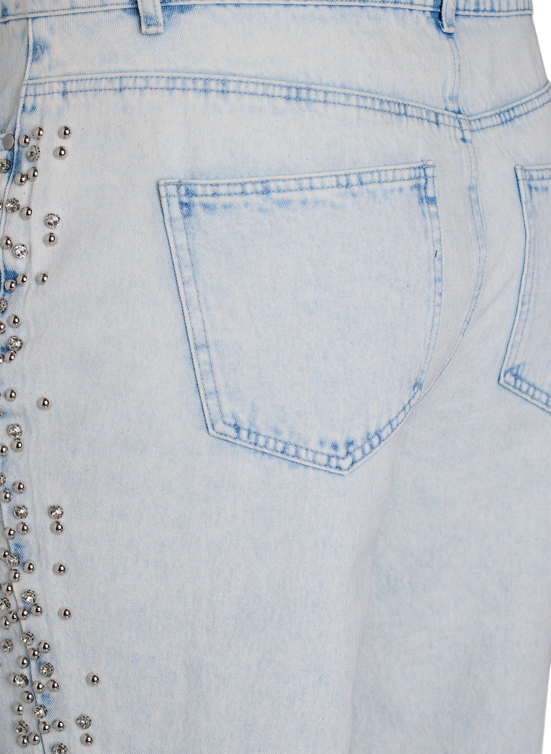ZizziKiana jeans met decoratieve details langs de zijkanten, Blauw, Packshot image number 3