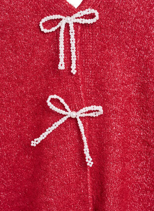 ZizziGebreide cardigan met parelknopen, Karanda Red Melange, Packshot image number 2