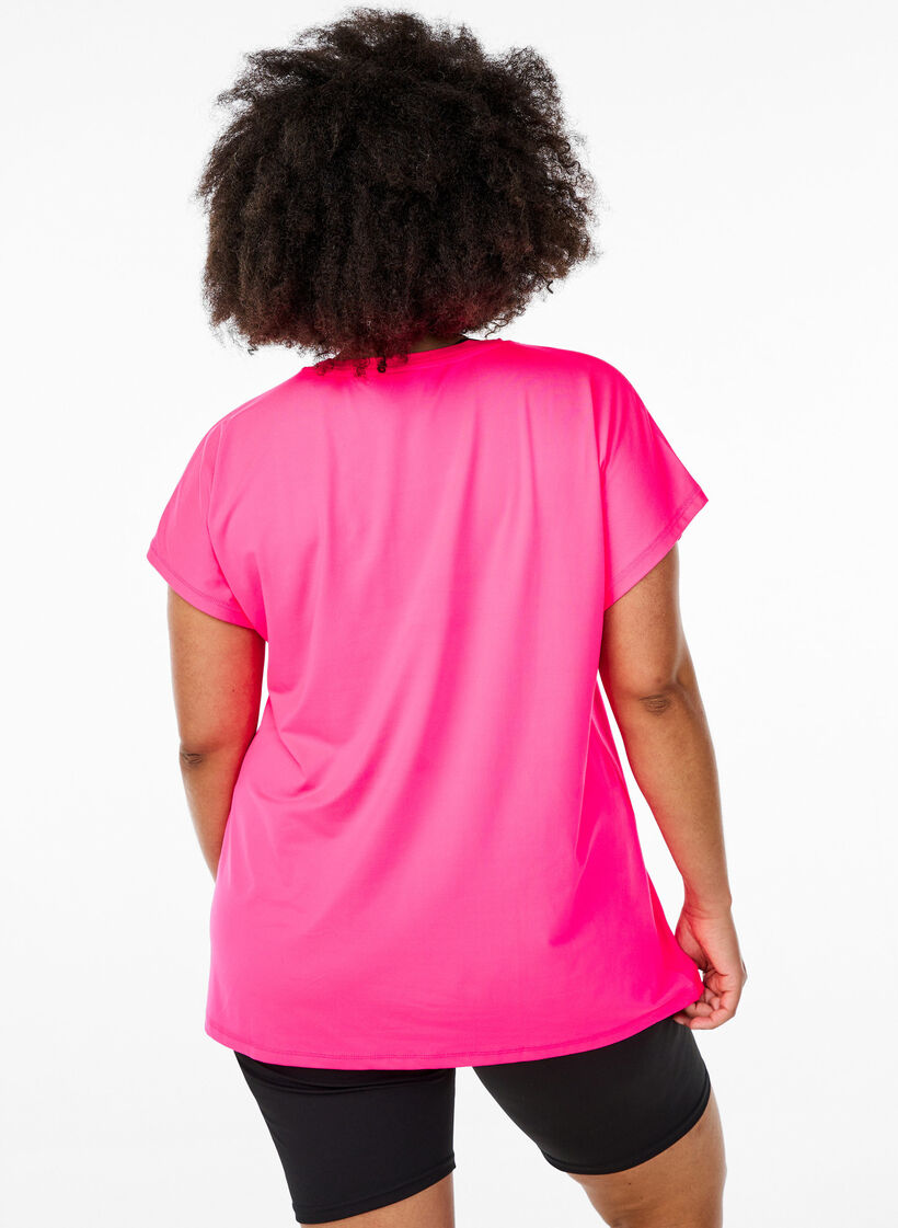 T-shirt de sport couleur unie, Rose, Model image number 2