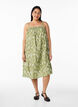 Korte viscose jurk met spaghettibandjes, Groen, Model image number 0