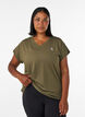 Sportief t-shirt met korte mouwen en v-hals, Groen, Model image number 0