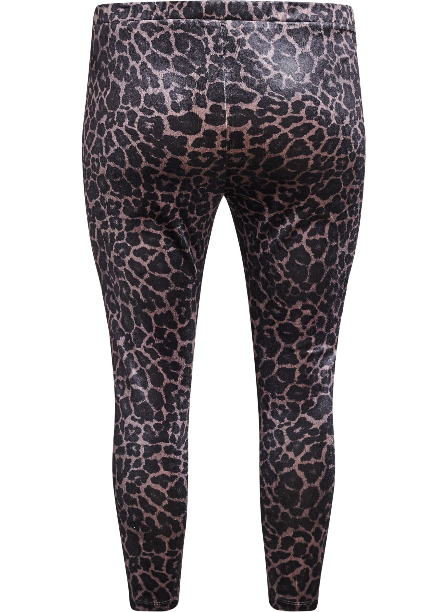 ZizziVelour leggings met luipaardpatroon, Bruin, Packshot image number 1