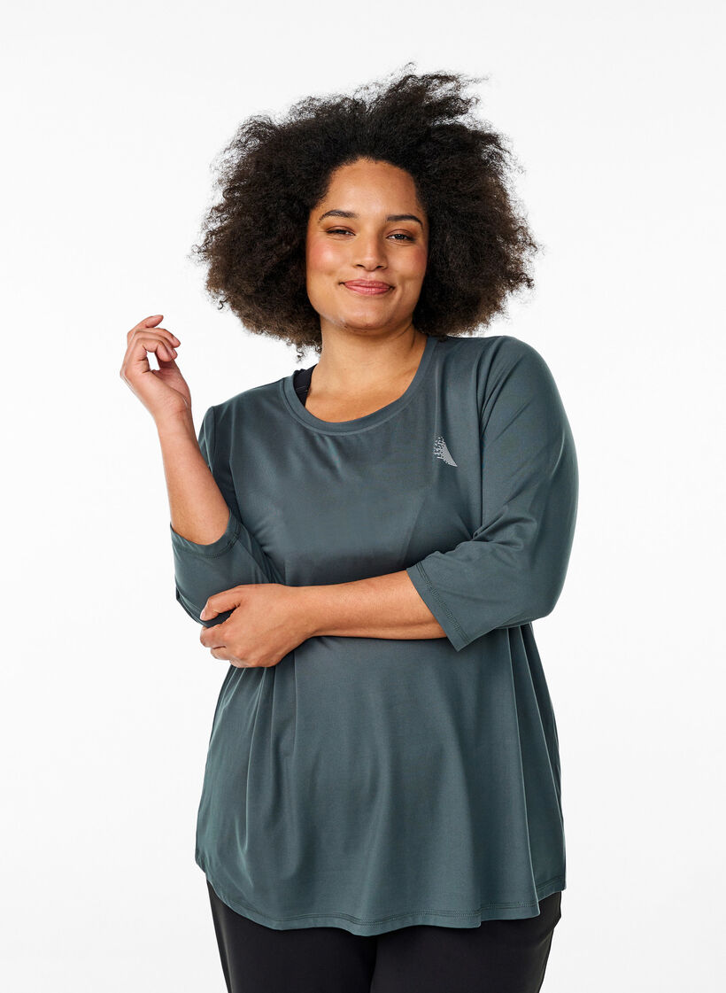 Training blouse met 3/4 mouwen, Grijs, Model image number 0