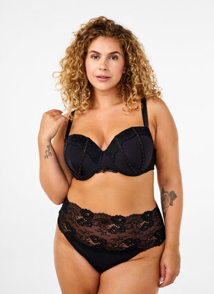 ZizziGevormde bh met strassdetails, Black, Model image number 3