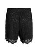 Kanten shorts met hoge taille en zakken, Zwart, Packshot image number 1