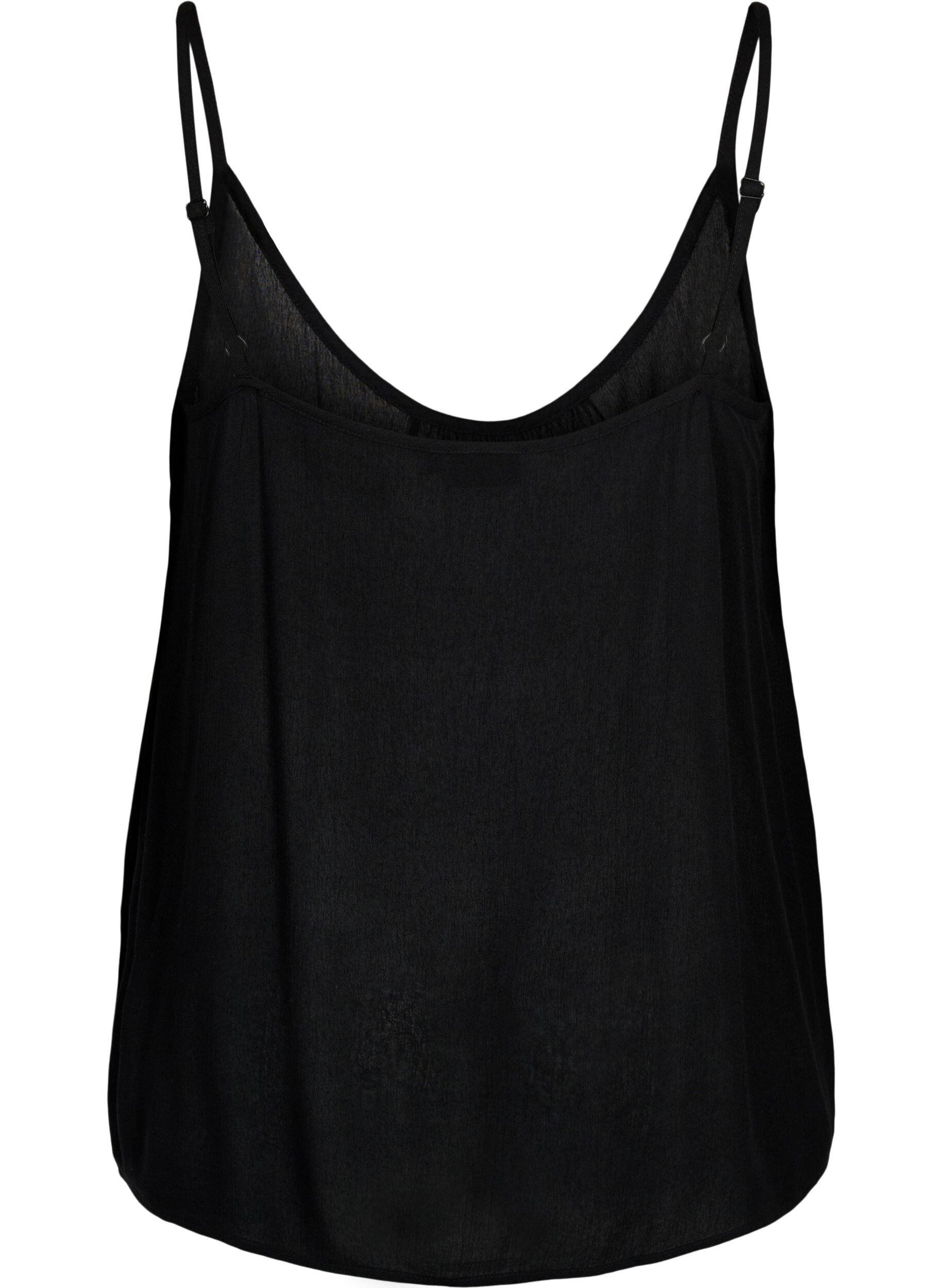 ZizziStrap top in viscose, Zwart, Packshot image number 1