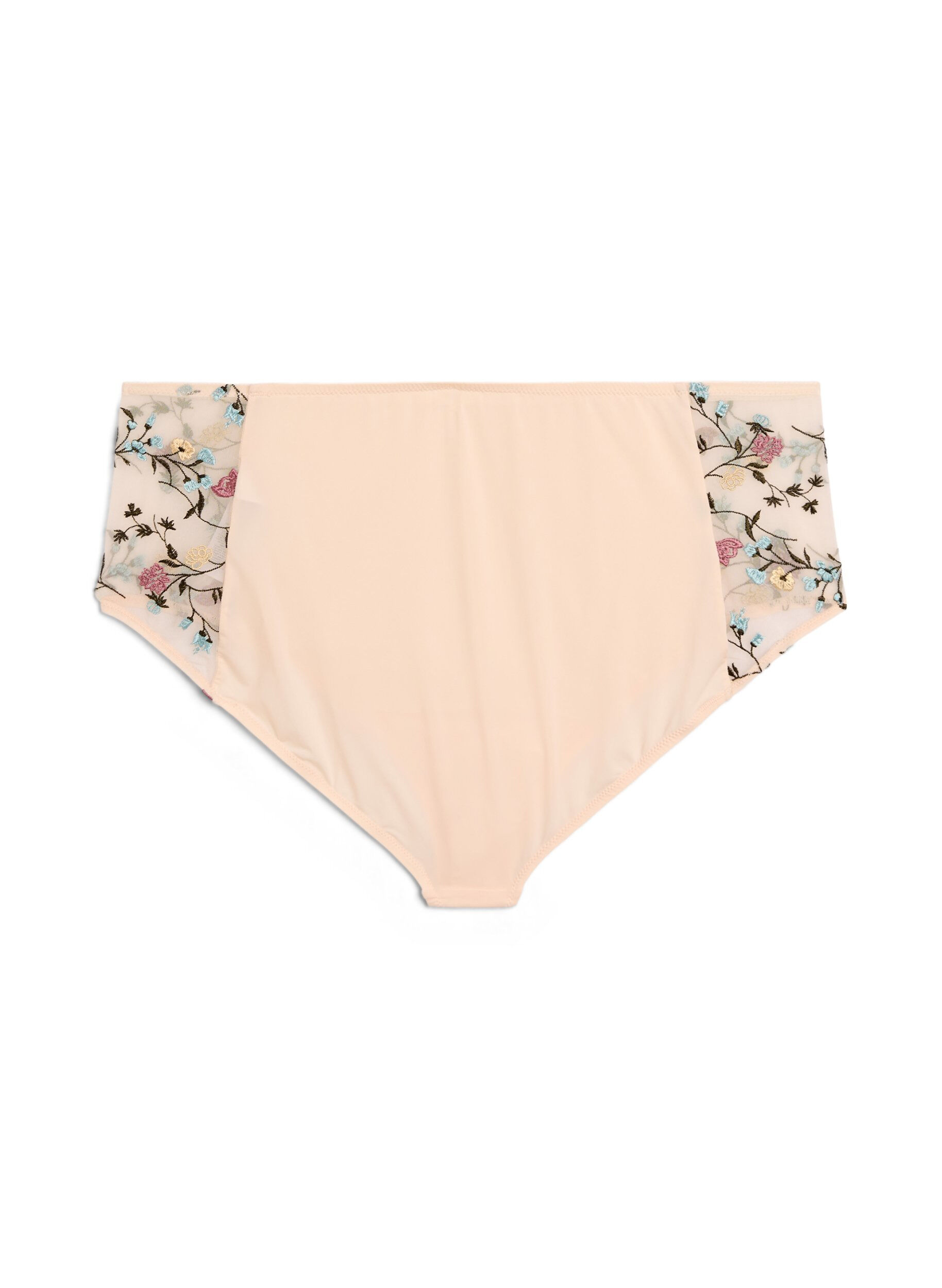 ZizziMicrovezel panties met geborduurde bloemen details, Roze, Packshot image number 1