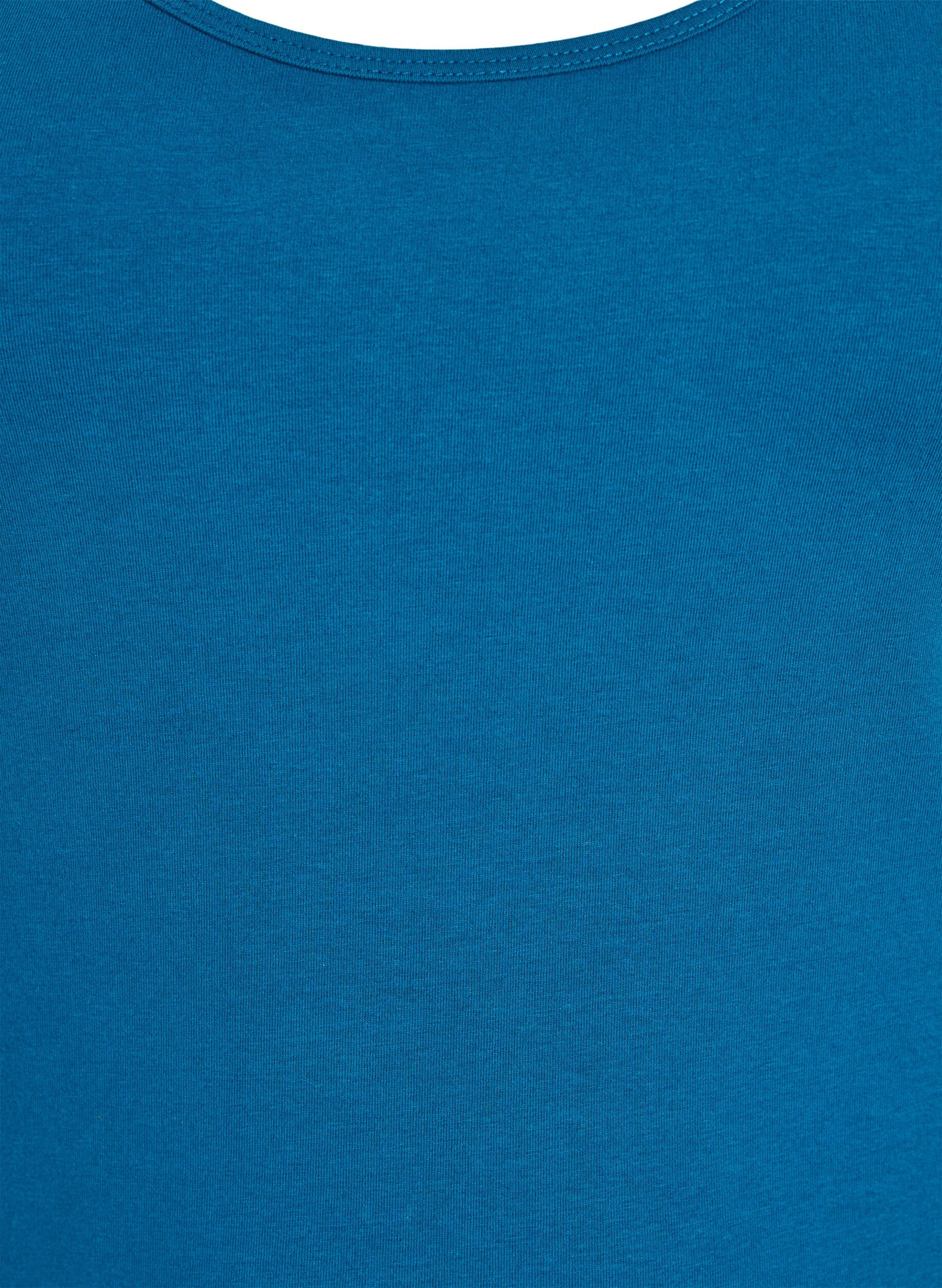 ZizziEffen gekleurd basic top in katoen, Blauw, Packshot image number 2