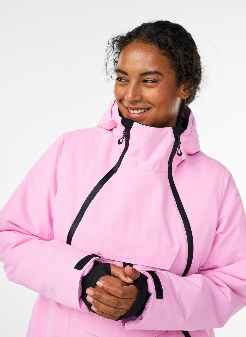 Functionele ski-anorak met capuchon, Roze, Model image number 3