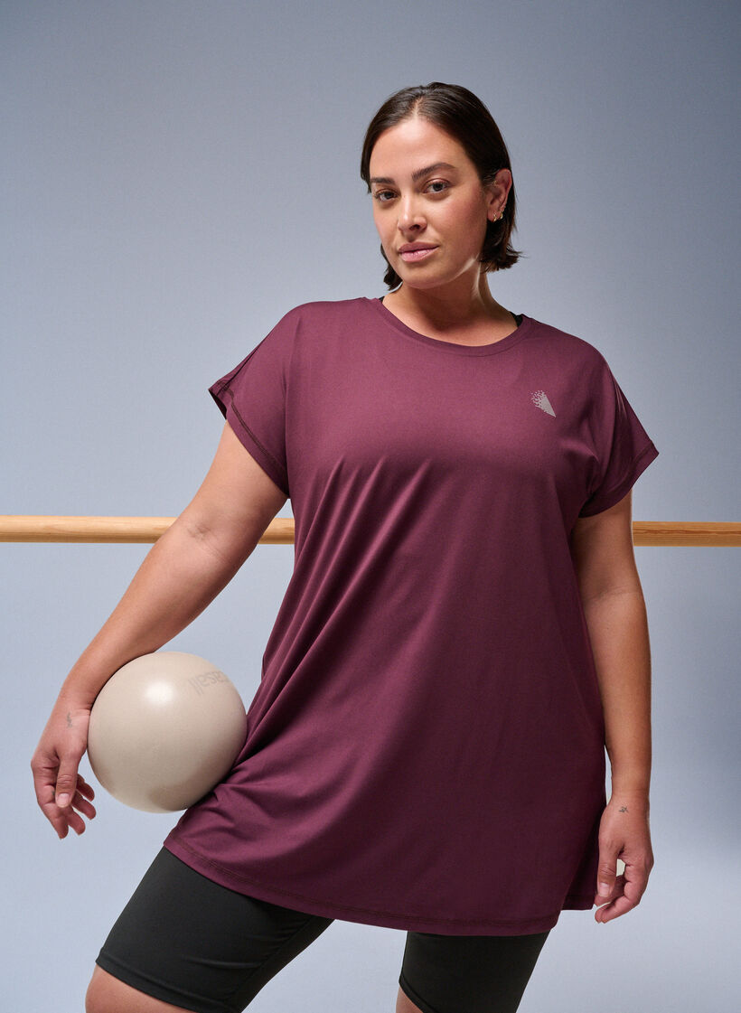 Lang trainings T-shirt, Rood, Image image number 0