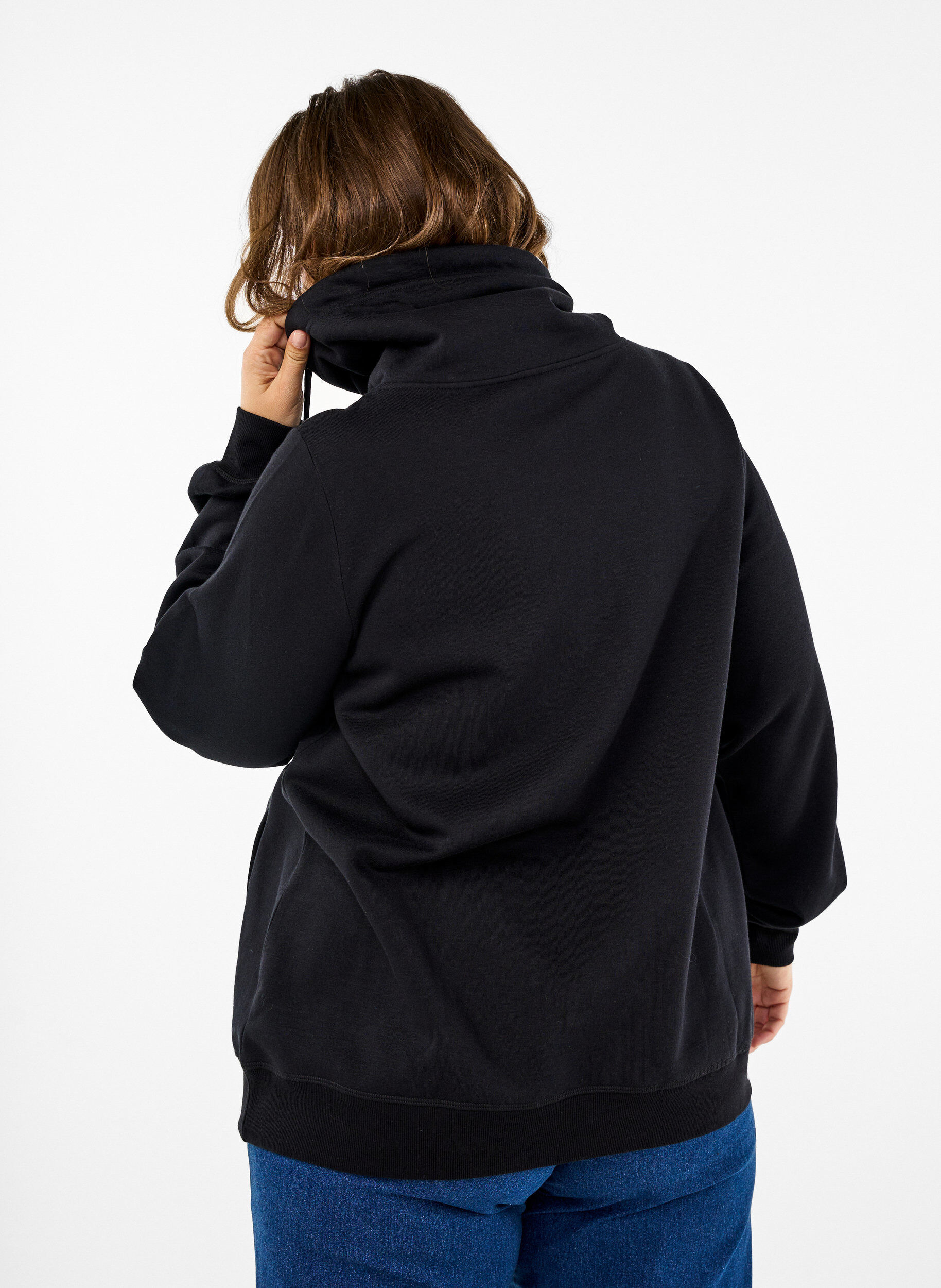 ZizziFLASH - Sweatshirt met hoge kraag, Black, Model image number 1