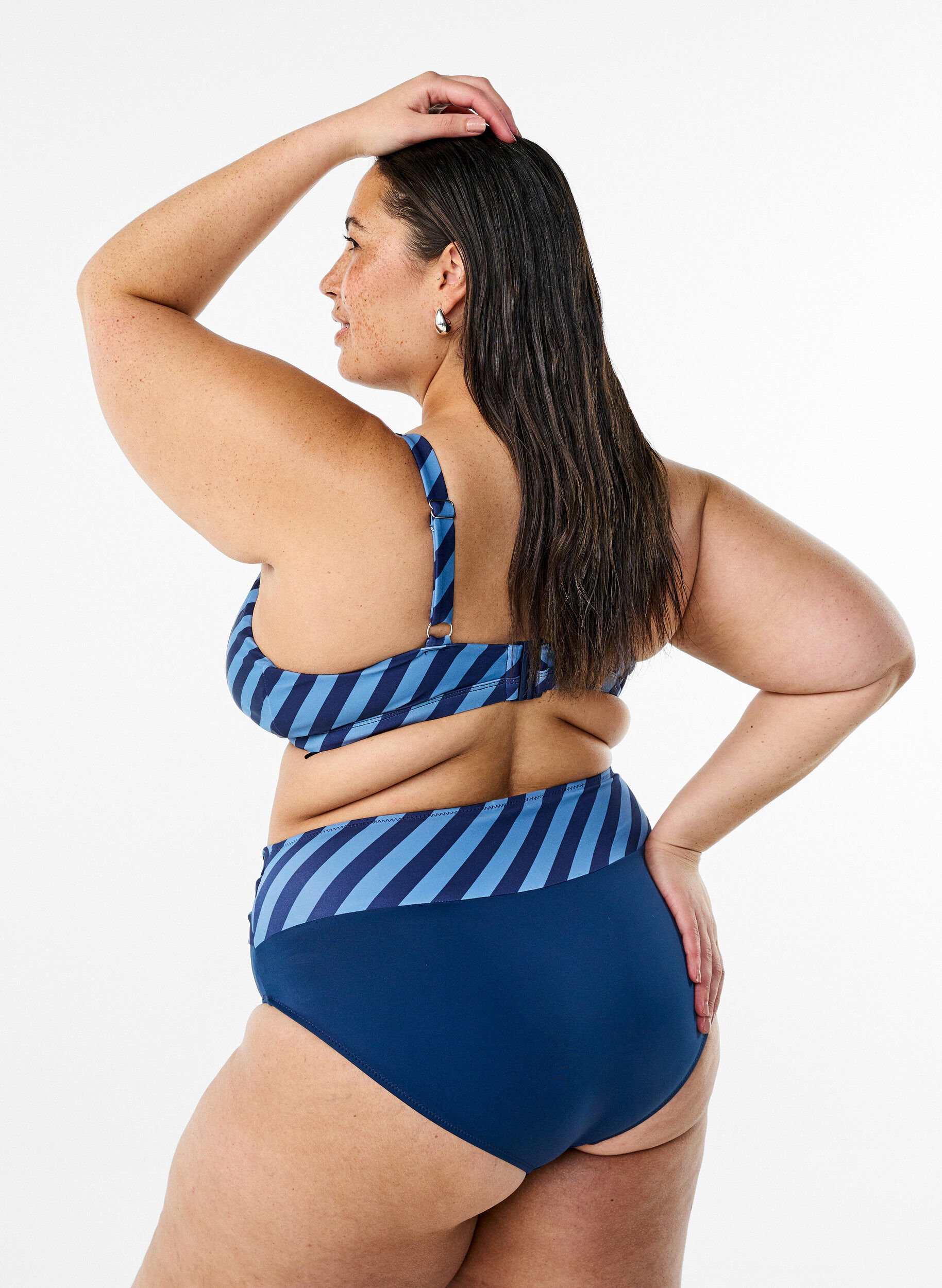 ZizziBikinibroekje met wikkel detail, Blauw, Model image number 2