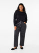 Blouse met lange mouwen van wol en viscose, Zwart, Model image number 1