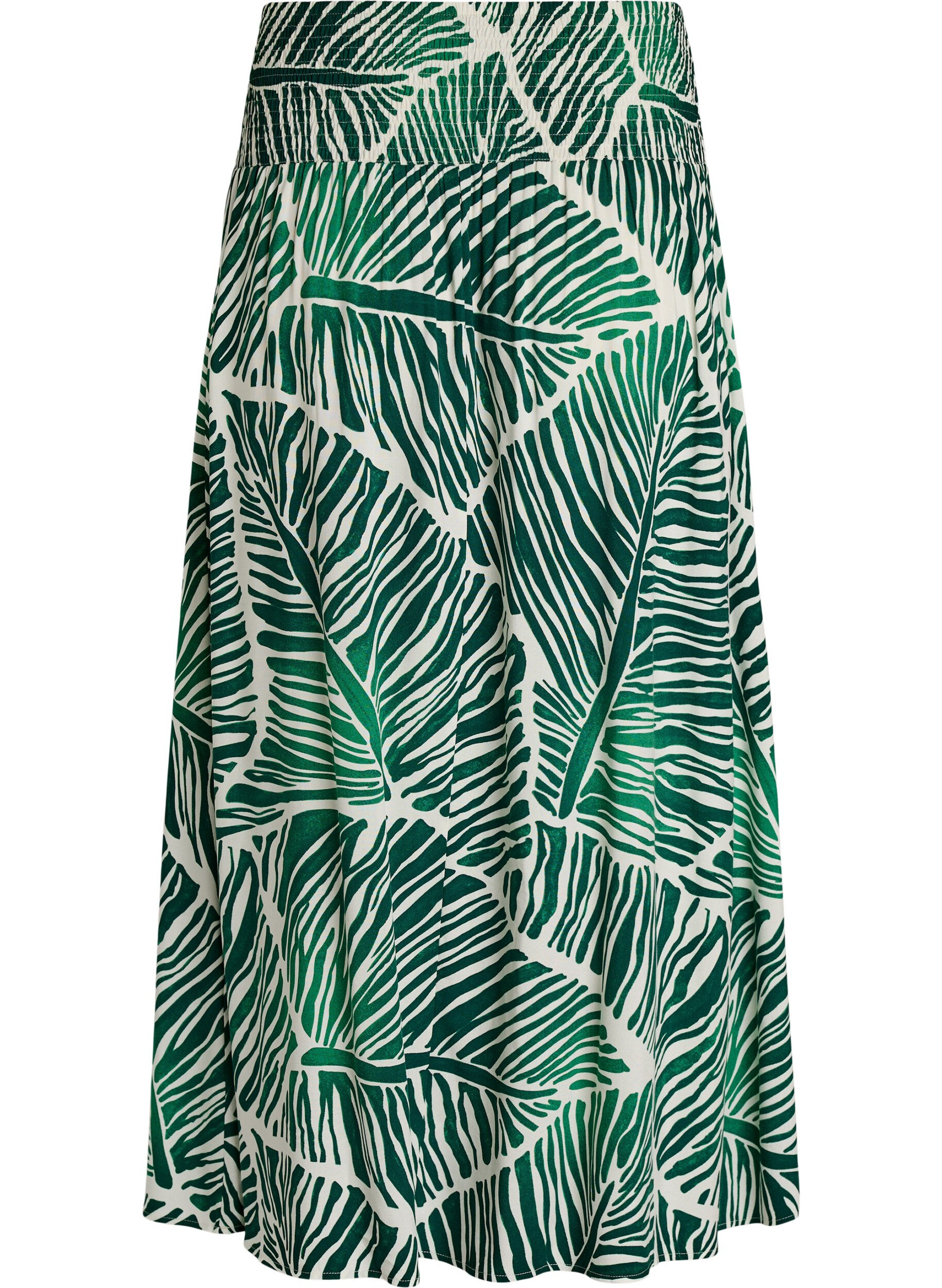 ZizziViscose maxi-rok met smock, Groen, Packshot image number 1