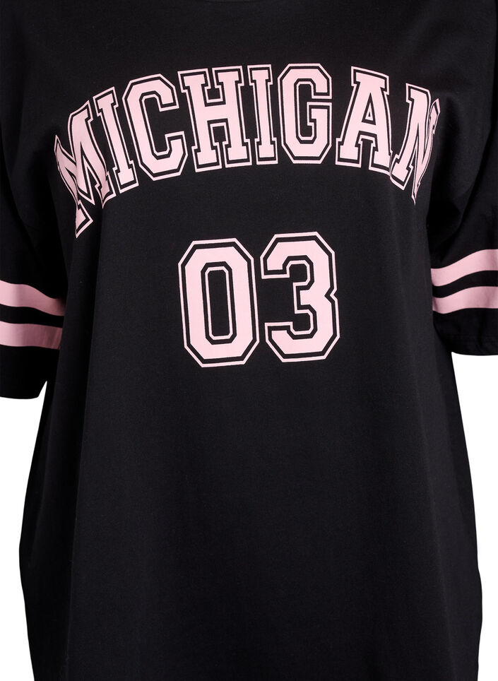 Sportief oversized college T-shirt, Zwart, Packshot image number 2