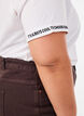 Katoenen T-shirt met geborduurde tekst, Wit, Model image number 4