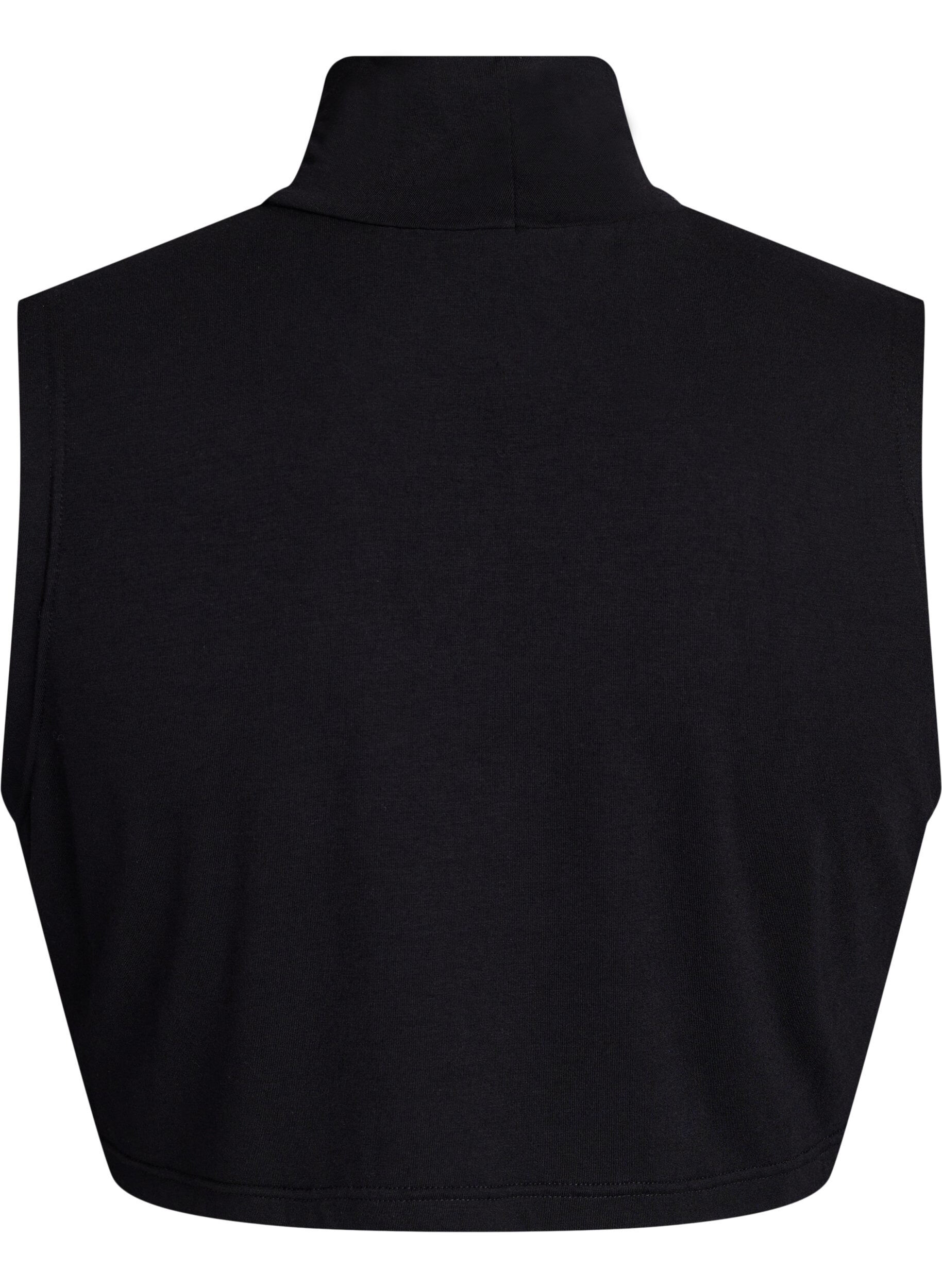 ZizziGecropte jersey top met een hoge col, Zwart, Packshot image number 1