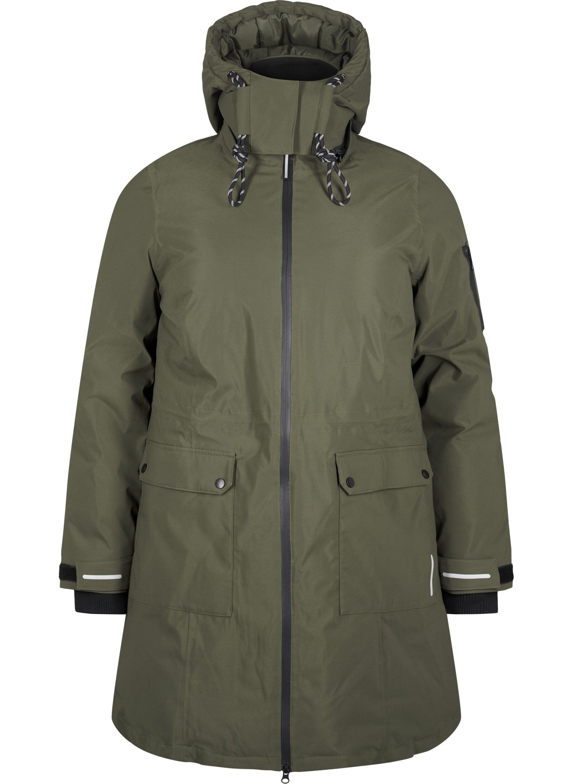 Praktische winterjas met capuchon en zakken