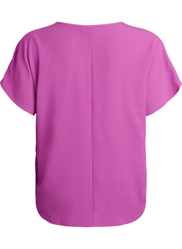Blouse &agrave; manches courtes et encolure ronde, Violet, Packshot image number 1