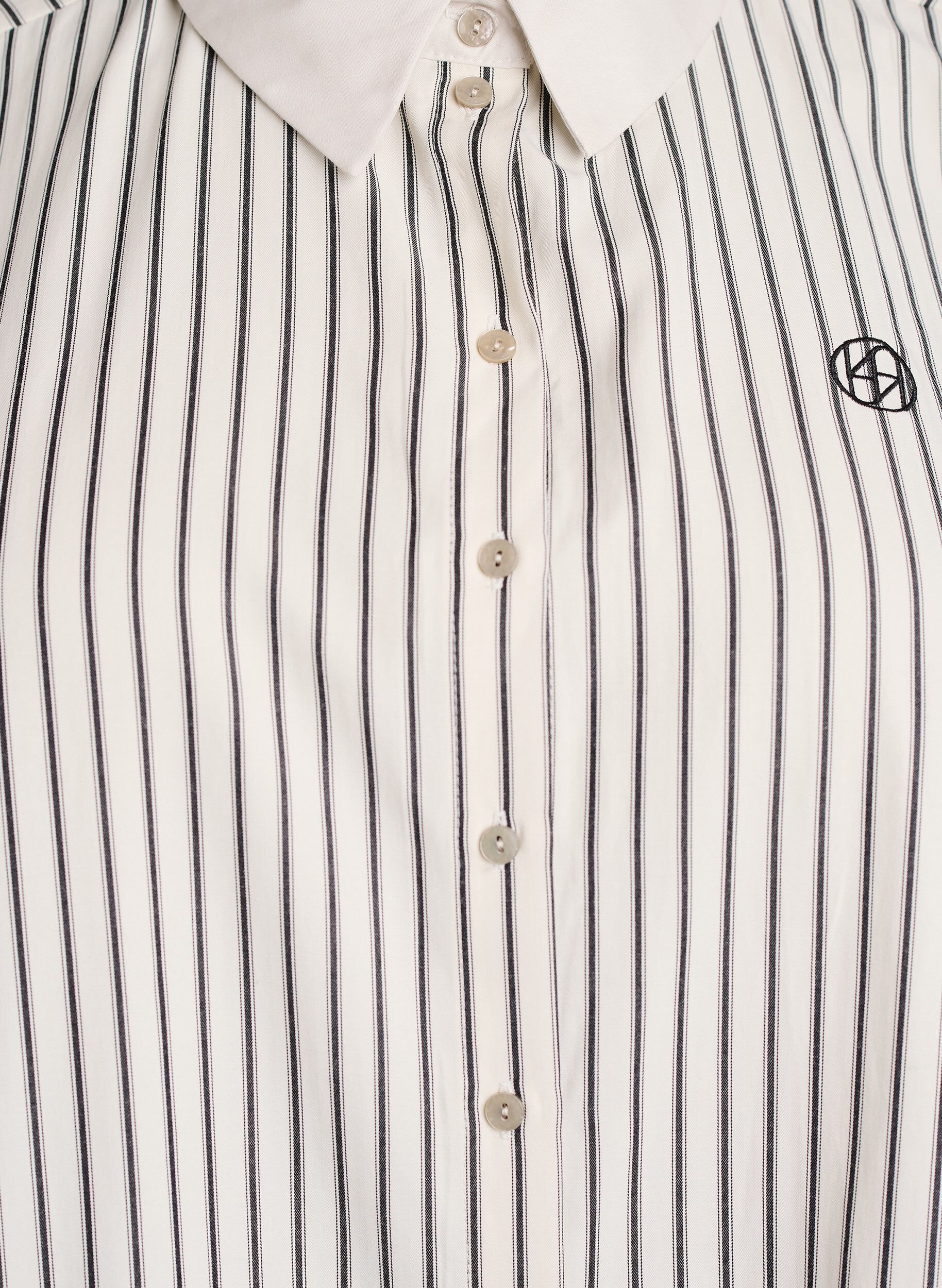 ZizziLosse gestreepte blouse met brede manchetten, Wit, Packshot image number 2