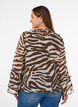 Chiffon blouse met zebraprint en ruches, Bruin, Model image number 2