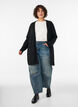 Lang vest met zakken, Zwart, Model image number 1