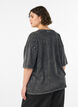 Oversized T-shirt in biologisch katoen met een collegeprint, Zwart, Model image number 2