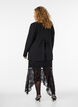 Kanten midirok met pailletten, Zwart, Model image number 2