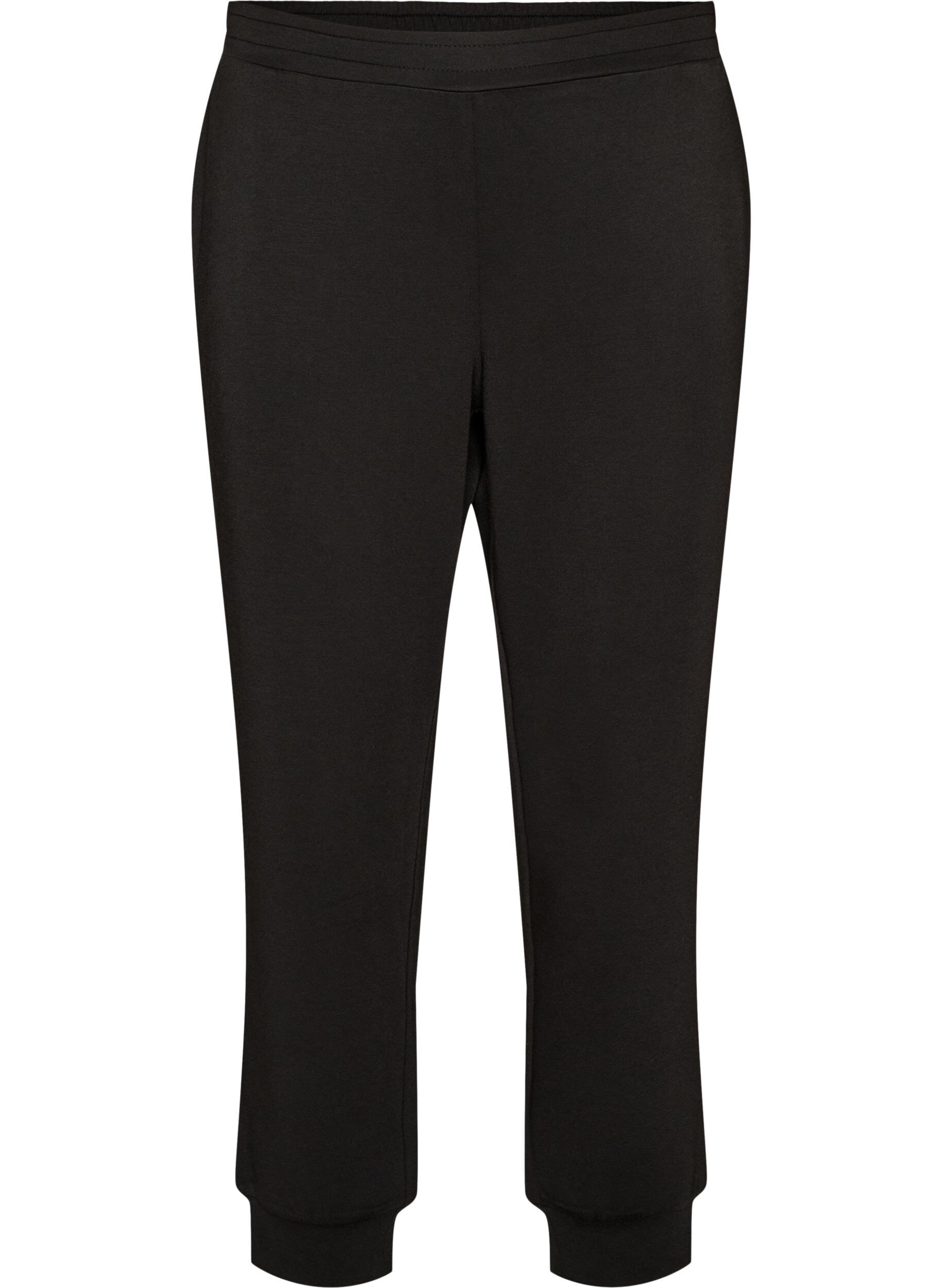 Jerseybroek met hoge taille en zakken