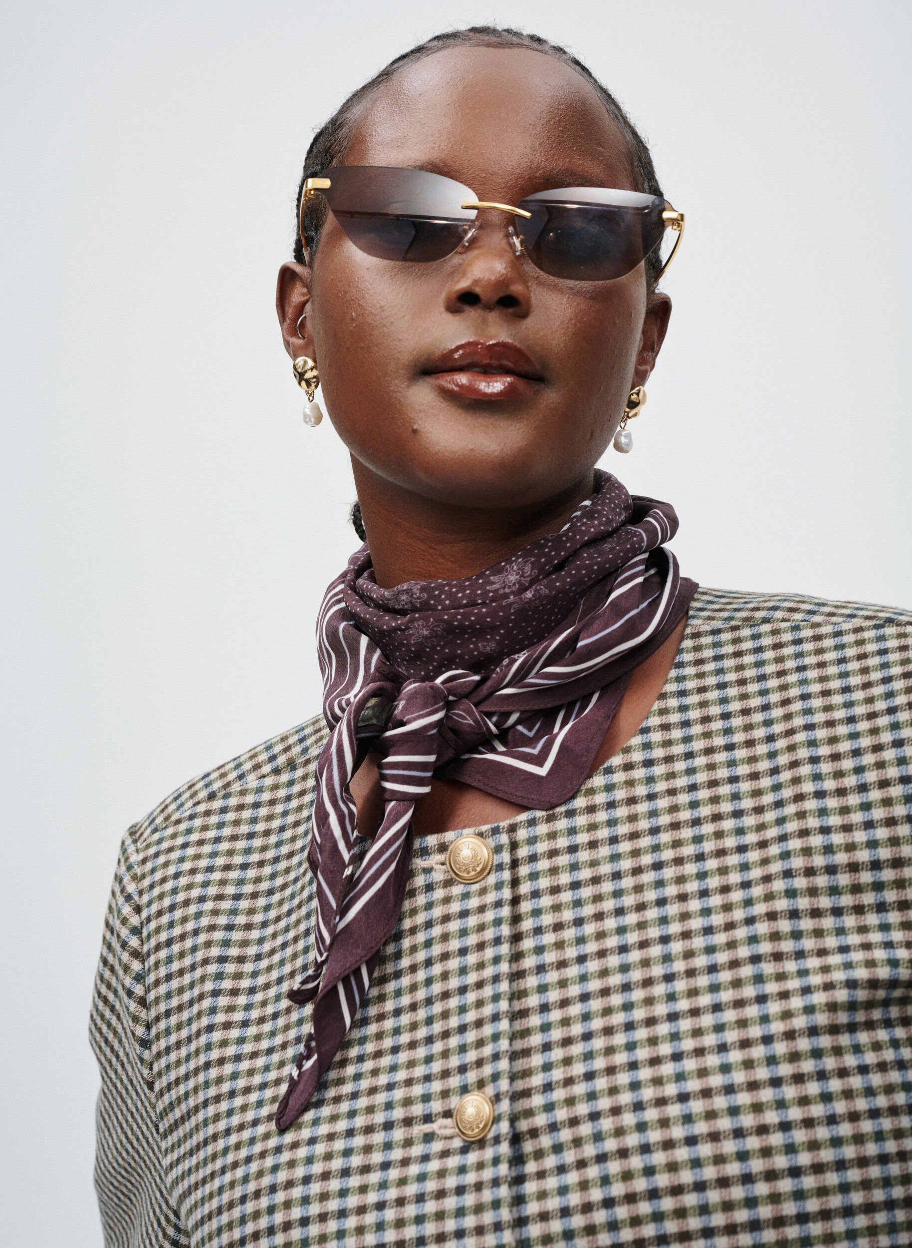 ZizziKorte jas met goudkleurige knopen, Bruin, Image image number 0