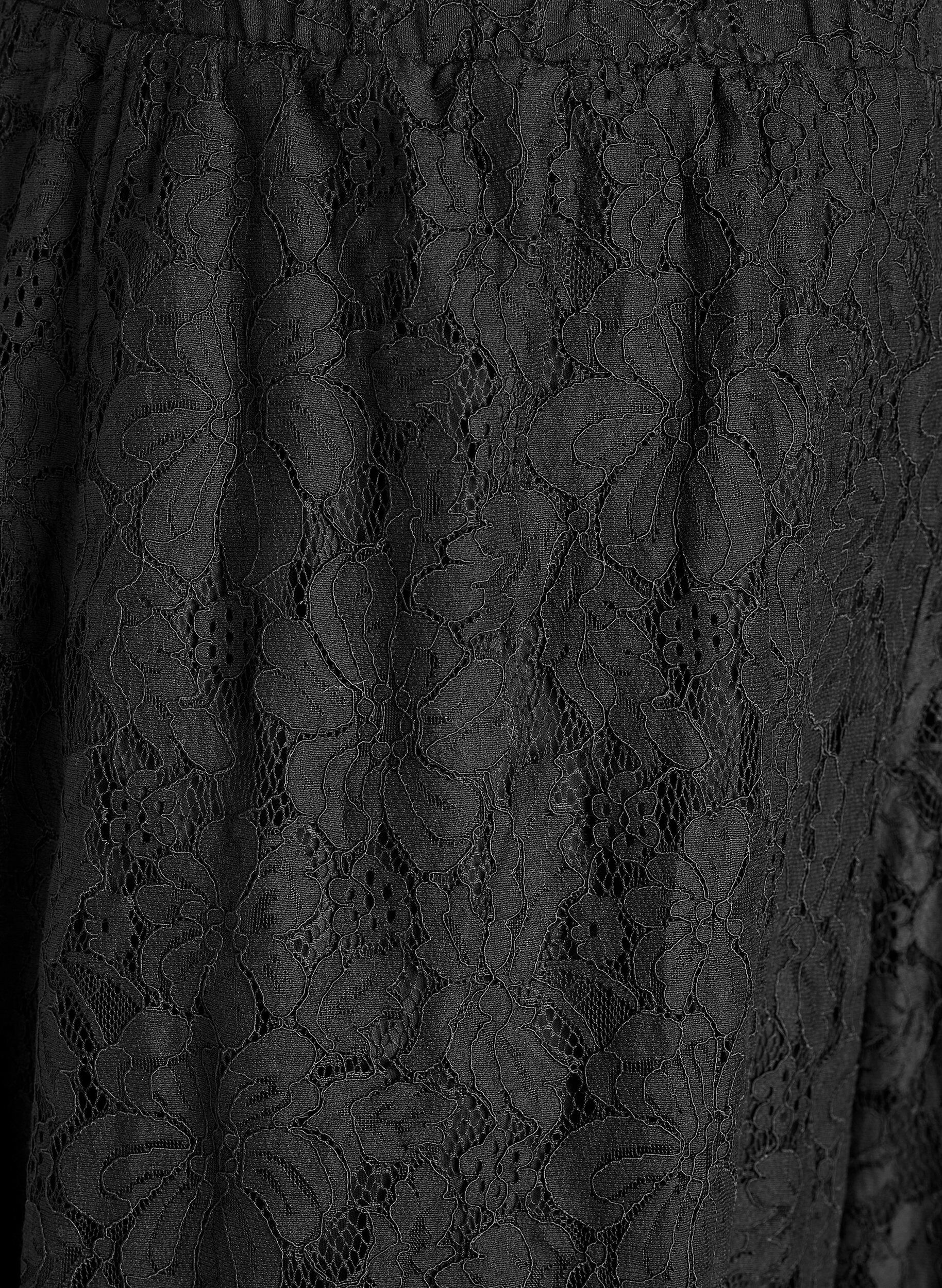 Zizzi Pantalon ballon en dentelle &agrave; taille haute, Noir, Packshot image number 2