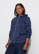 Sweatshirt met capuchon, ritssluiting en zakken, Blauw, Model image number 0