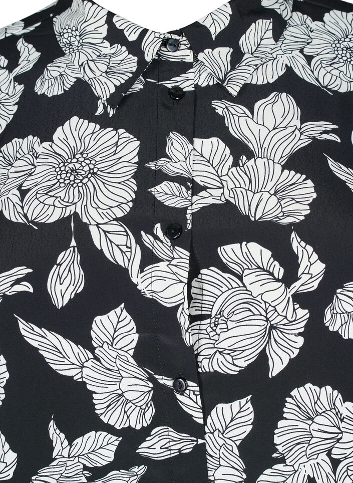 Shirt met bloemenprint, Zwart, Packshot image number 2