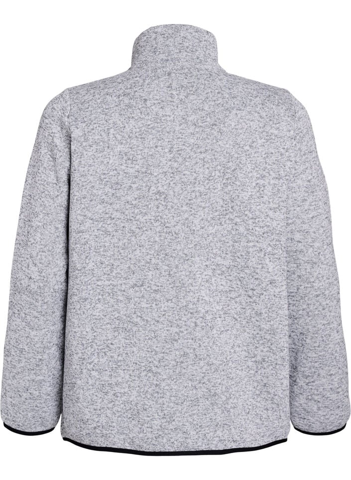 Vest van jersey met hoge kraag en ritssluiting, Light Grey Melange, Packshot