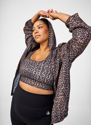 ZizziRacerback sport-bh met luipaardprint, Leo AOP, Image image number 0